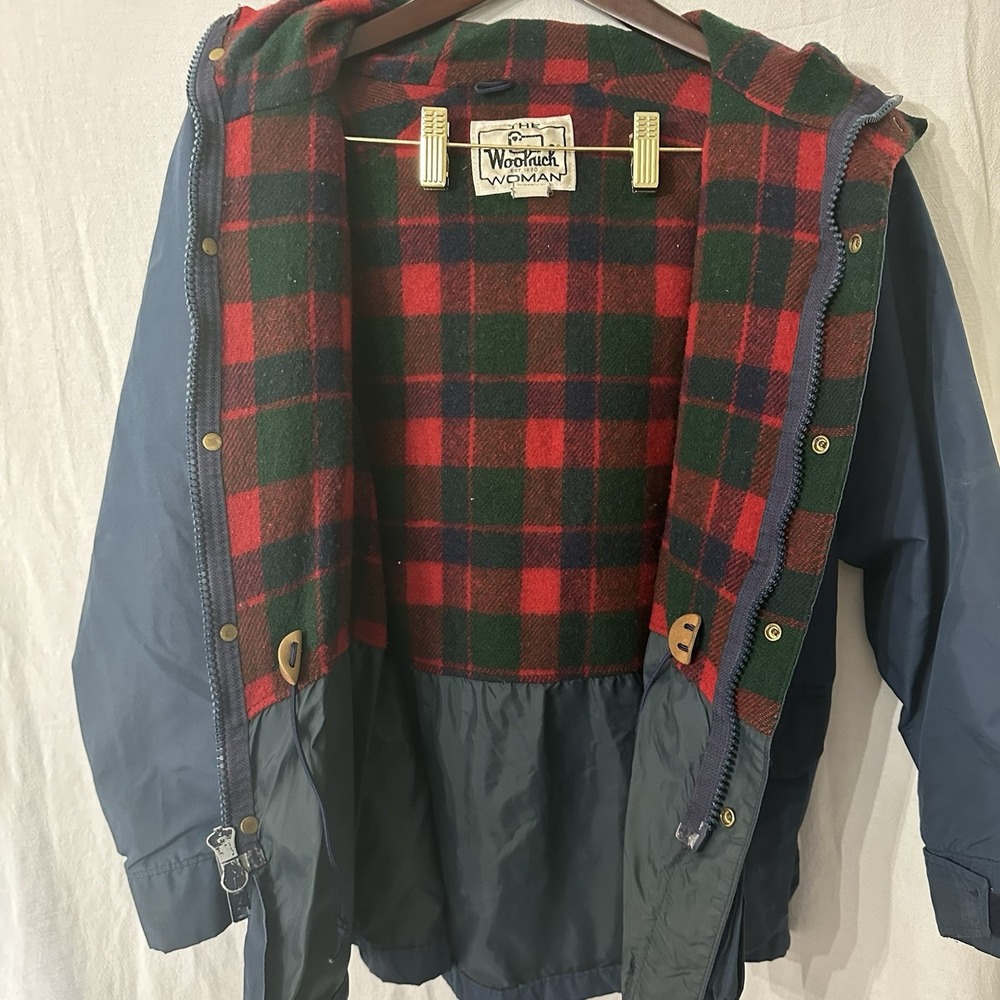 Vintage Woolrich Navy Wool Blend Lined Jacket Women's Size M - Picture 5 of 10